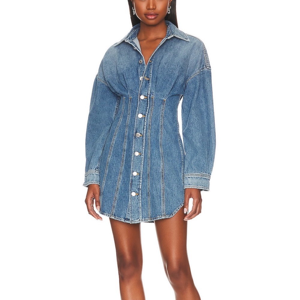 Grlfrnd Denim Corset Shirtdress